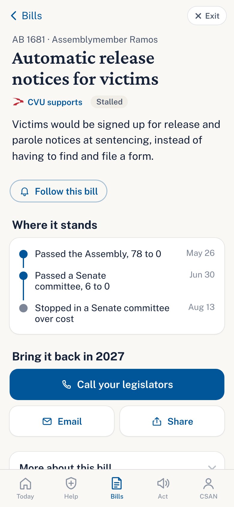A bill up close